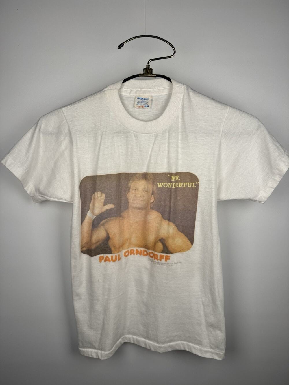 1987 True Vintage WWF Paul Mr Wonderful Orndorff Wrestling Shirt Small 17x22.5